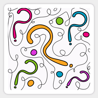 Confused Question Mark Pattern Magnet